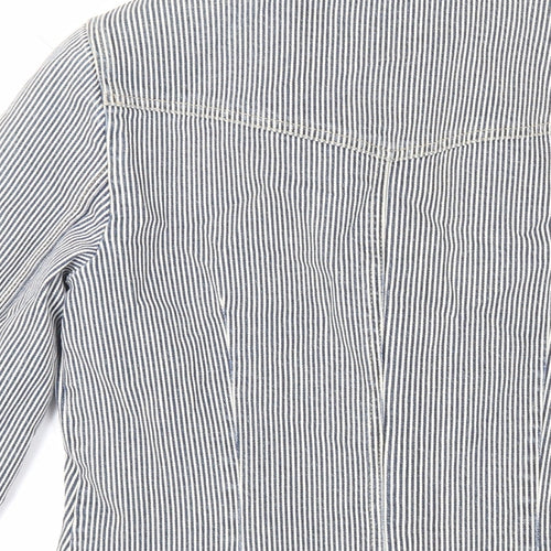 Marks and Spencer Womens Blue Striped Jacket Blazer Size 8 Button