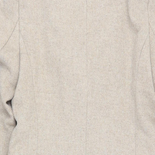 H&M Womens Beige Overcoat Coat Size 6 Button