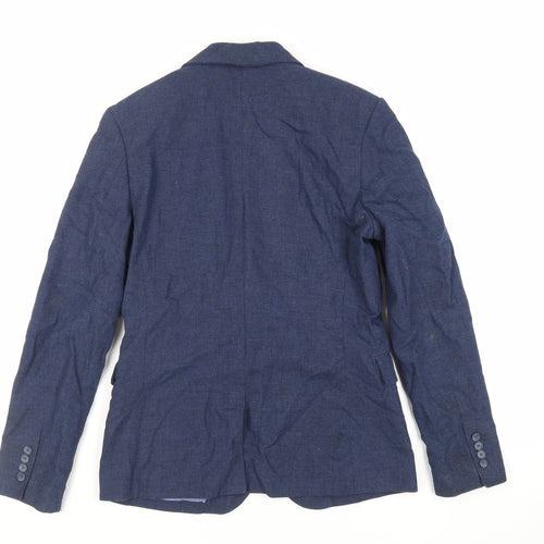 H&M Boys Blue Jacket Blazer Size 13-14 Years Button