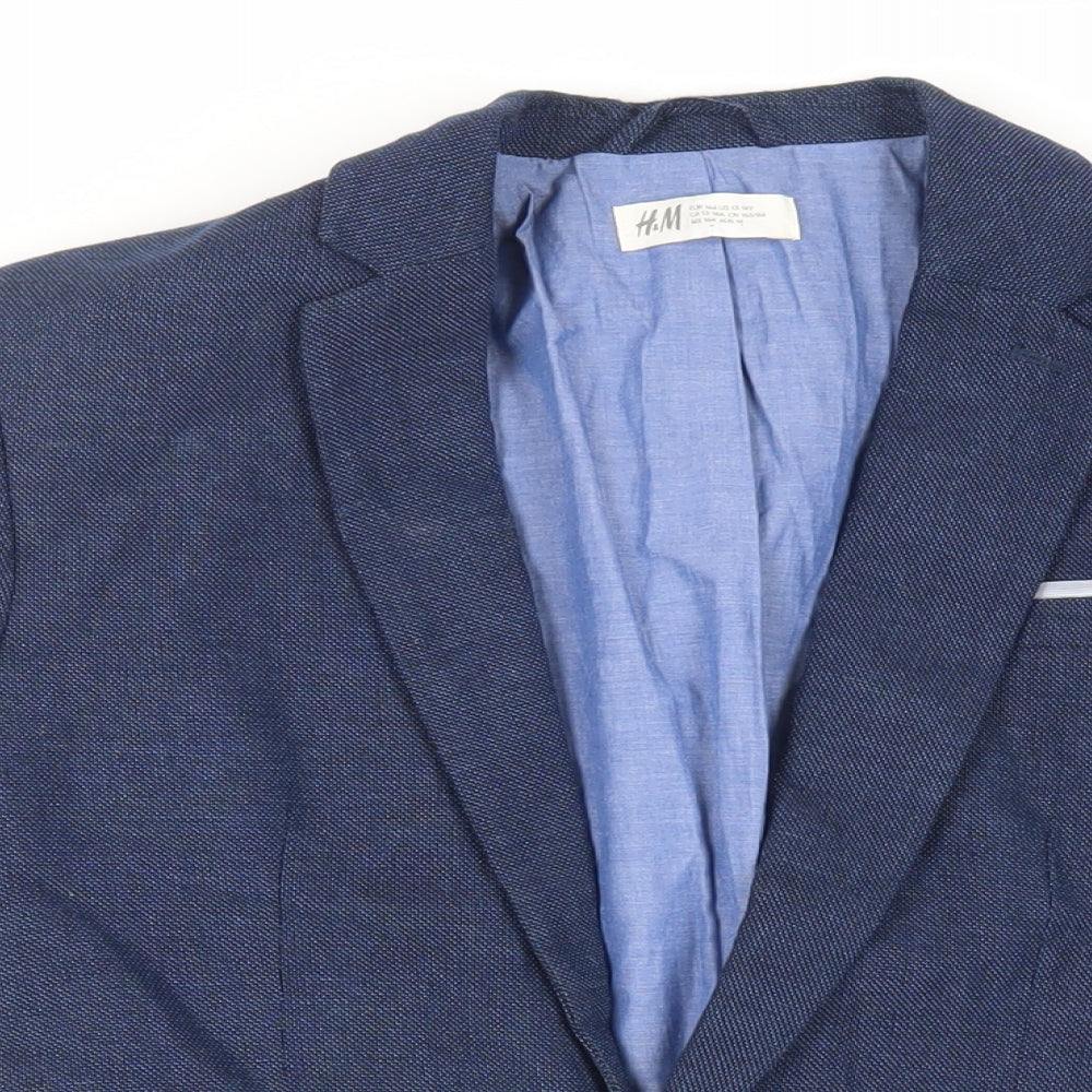 H&M Boys Blue Jacket Blazer Size 13-14 Years Button