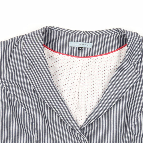 Red Herring Womens Blue Striped Jacket Blazer Size 14 Button