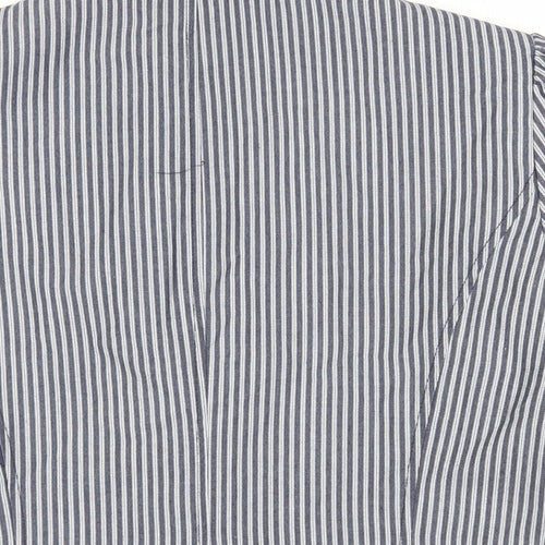 Red Herring Womens Blue Striped Jacket Blazer Size 14 Button