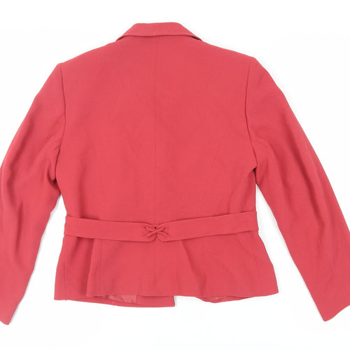 Minuet Womens Red Jacket Blazer Size 12 Button