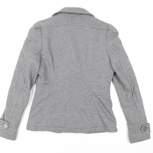 H&M Womens Grey Jacket Blazer Size 12 Button
