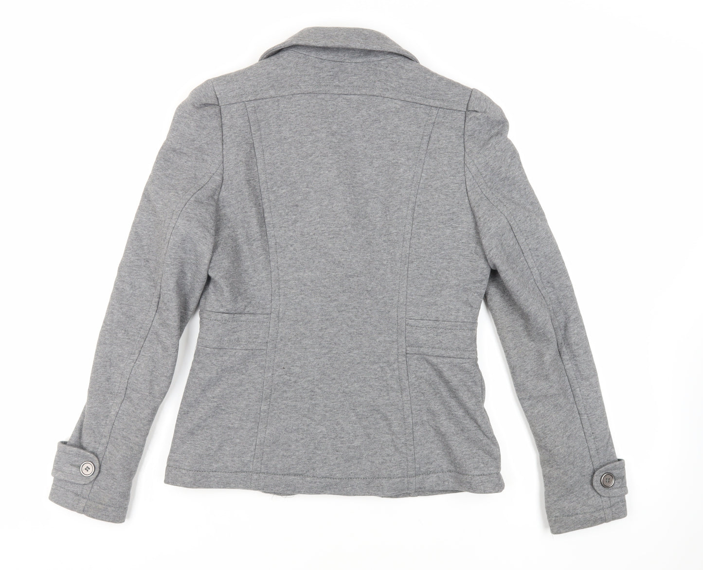 H&M Womens Grey Jacket Blazer Size 12 Button