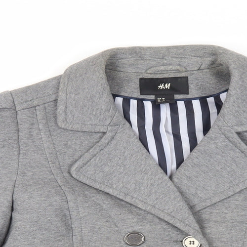 H&M Womens Grey Jacket Blazer Size 12 Button