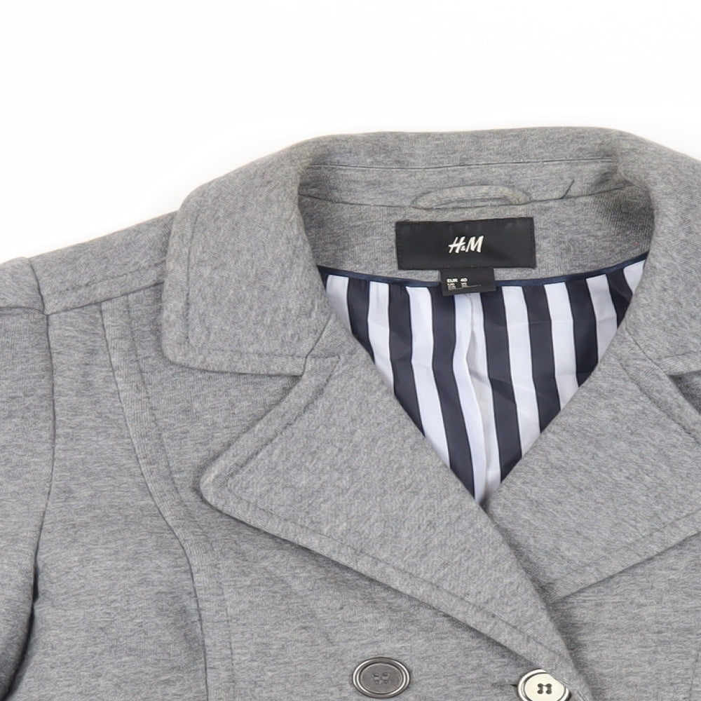 H&M Womens Grey Jacket Blazer Size 12 Button