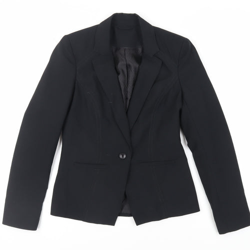 New Look Womens Black Jacket Blazer Size 10 Button