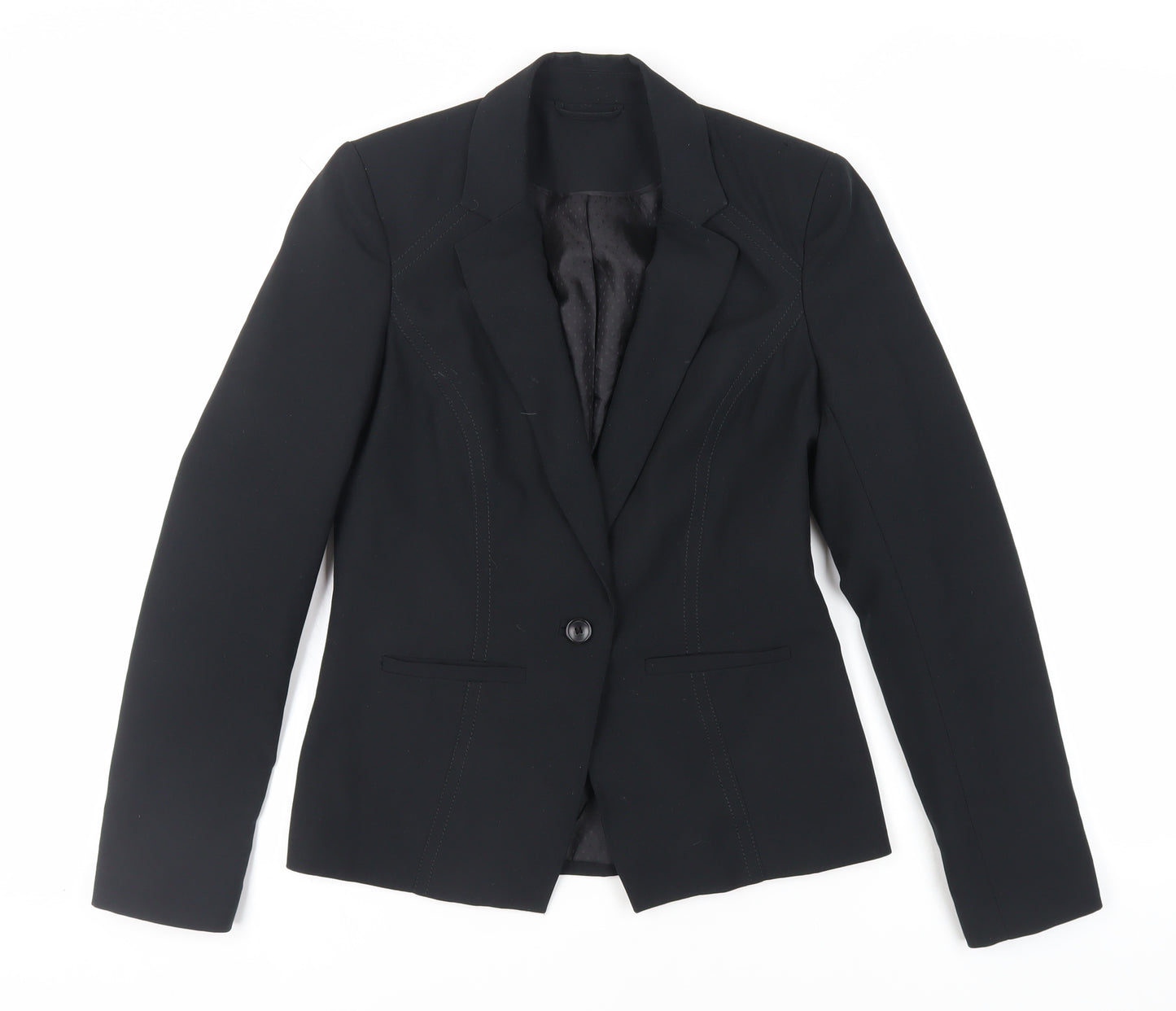 New Look Womens Black Jacket Blazer Size 10 Button