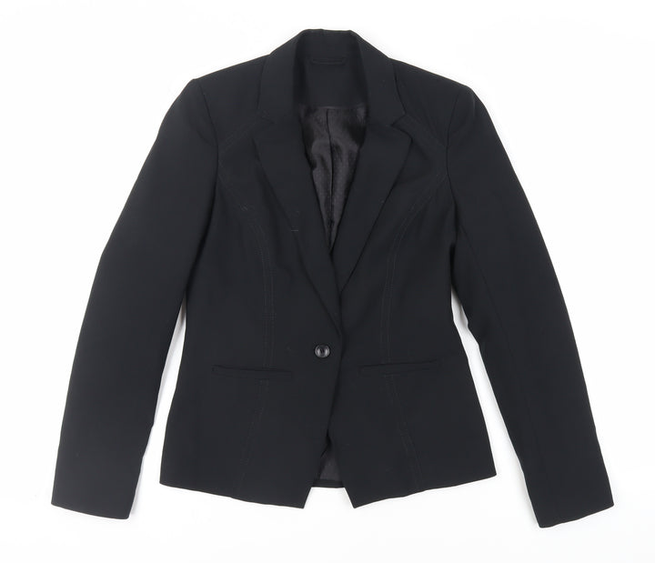New Look Womens Black Jacket Blazer Size 10 Button