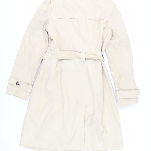 Debenhams Womens Beige Trench Coat Coat Size 12 Button - Belted