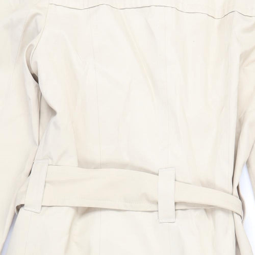 Debenhams Womens Beige Trench Coat Coat Size 12 Button - Belted