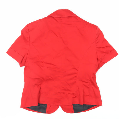Marks and Spencer Womens Red Jacket Blazer Size 14 Button