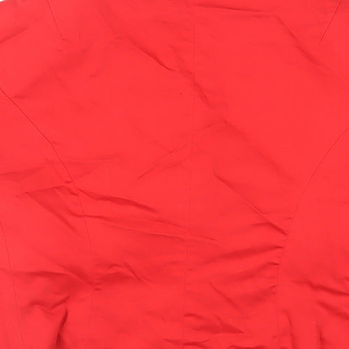 Marks and Spencer Womens Red Jacket Blazer Size 14 Button