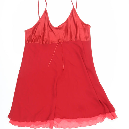 Marks and Spencer Womens Red Solid Polyester Cami Dress Size 18