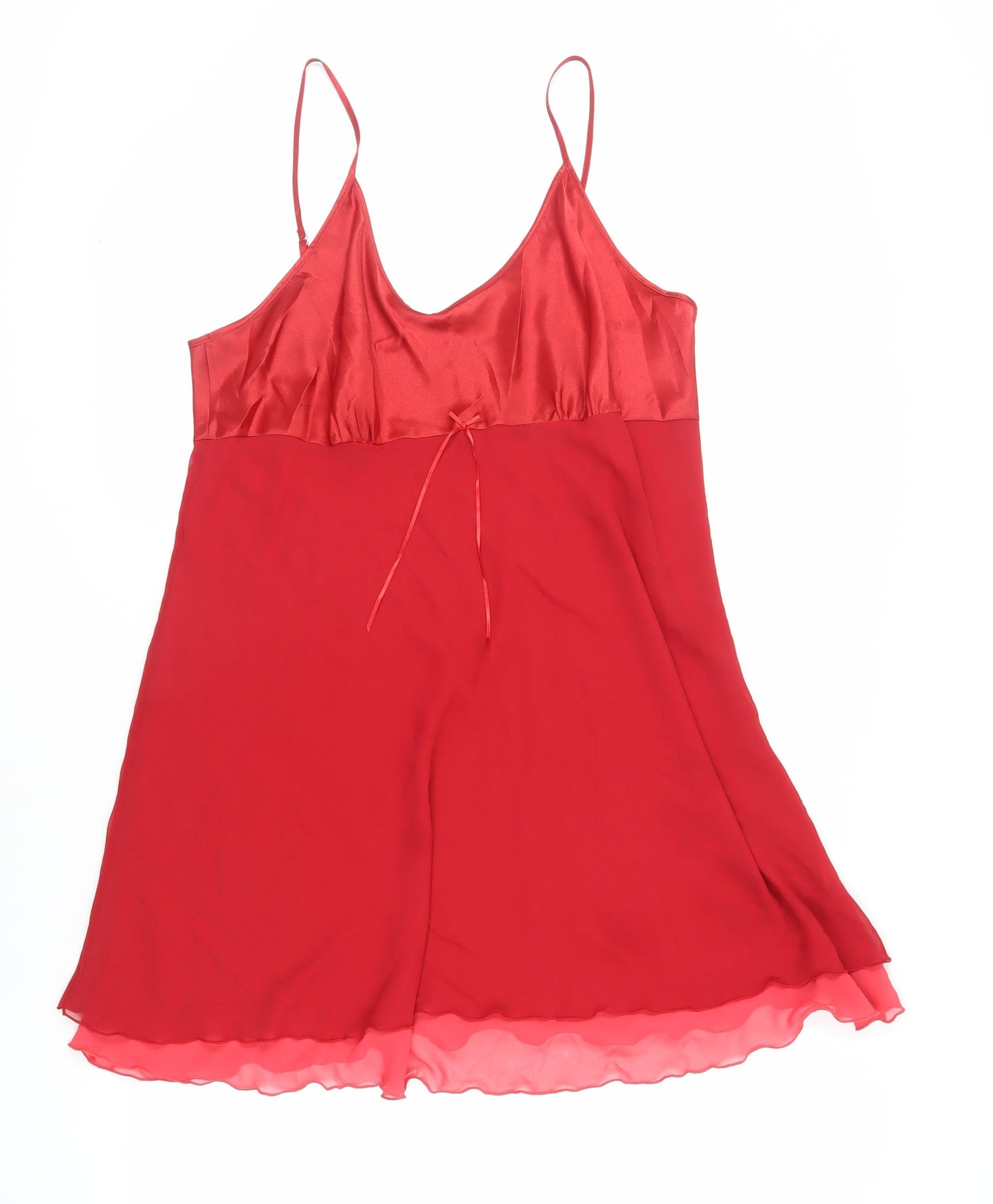 Marks and Spencer Womens Red Solid Polyester Cami Dress Size 18