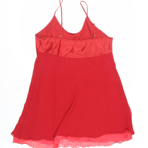 Marks and Spencer Womens Red Solid Polyester Cami Dress Size 18