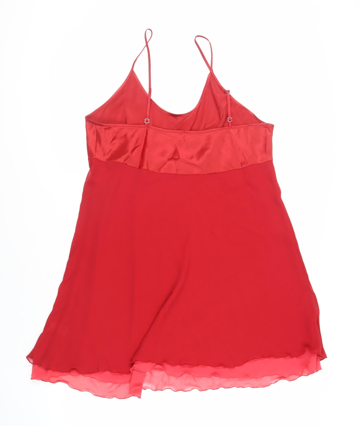 Marks and Spencer Womens Red Solid Polyester Cami Dress Size 18