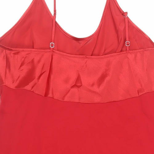 Marks and Spencer Womens Red Solid Polyester Cami Dress Size 18