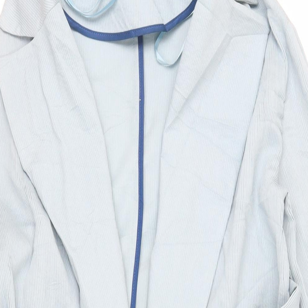 Topshop Womens Blue Overcoat Coat Size 8 Tie - Lightweight