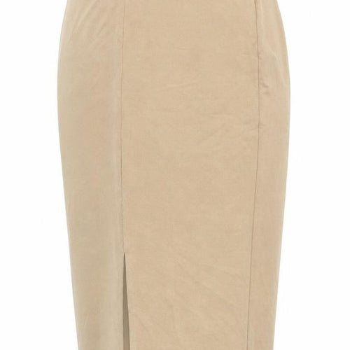 Dorothy Perkins Womens Beige Polyester Straight & Pencil Skirt Size 10 - Elasticated Waist