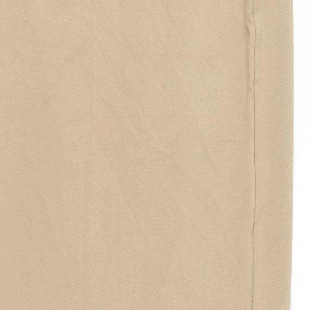 Dorothy Perkins Womens Beige Polyester Straight & Pencil Skirt Size 10 - Elasticated Waist