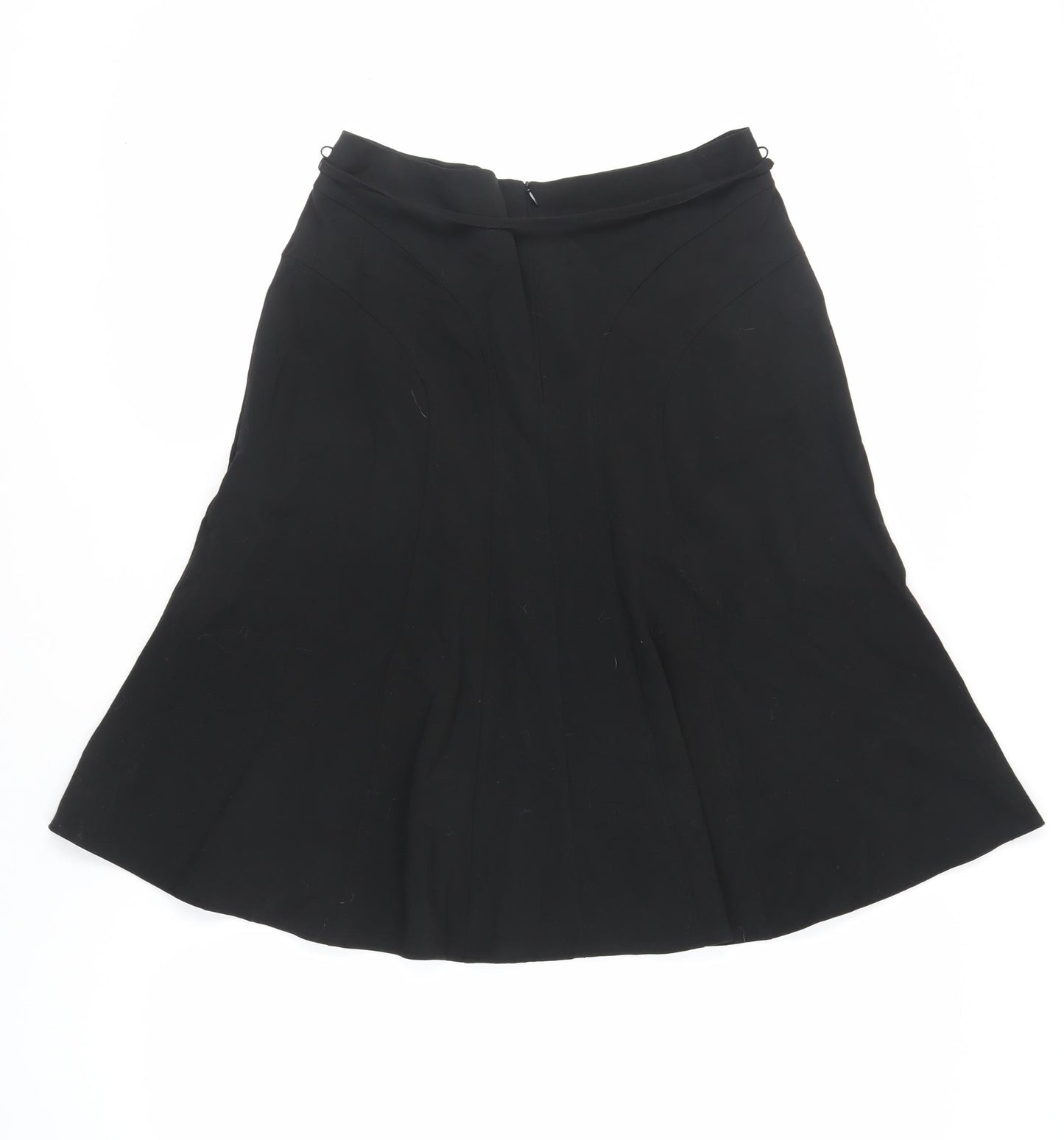 New Look Womens Black Polyester Flare Skirt Size 12 Zip