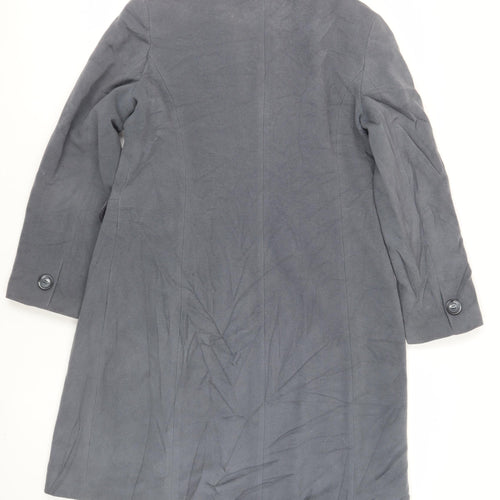Debenhams Womens Grey Overcoat Coat Size 16 Button