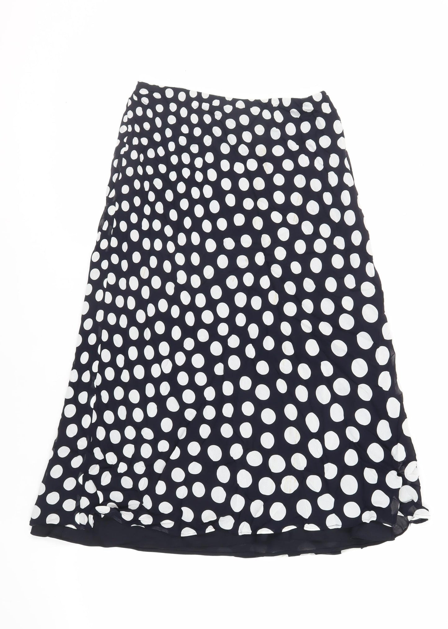 Viyella Womens Blue Polka Dot Viscose A-Line Skirt Size 10 - Elasticated Waist