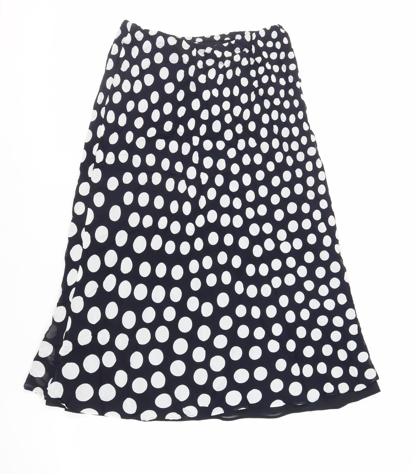 Viyella Womens Blue Polka Dot Viscose A-Line Skirt Size 10 - Elasticated Waist