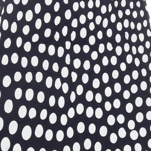 Viyella Womens Blue Polka Dot Viscose A-Line Skirt Size 10 - Elasticated Waist