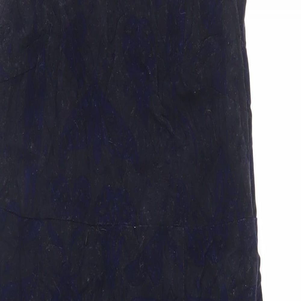 White Stuff Womens Blue Paisley Cotton Shift Size 12 Boat Neck Zip