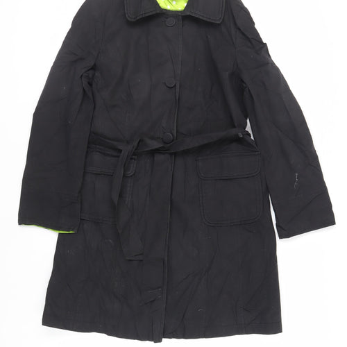 Per Una Womens Black Trench Coat Coat Size 16 Button