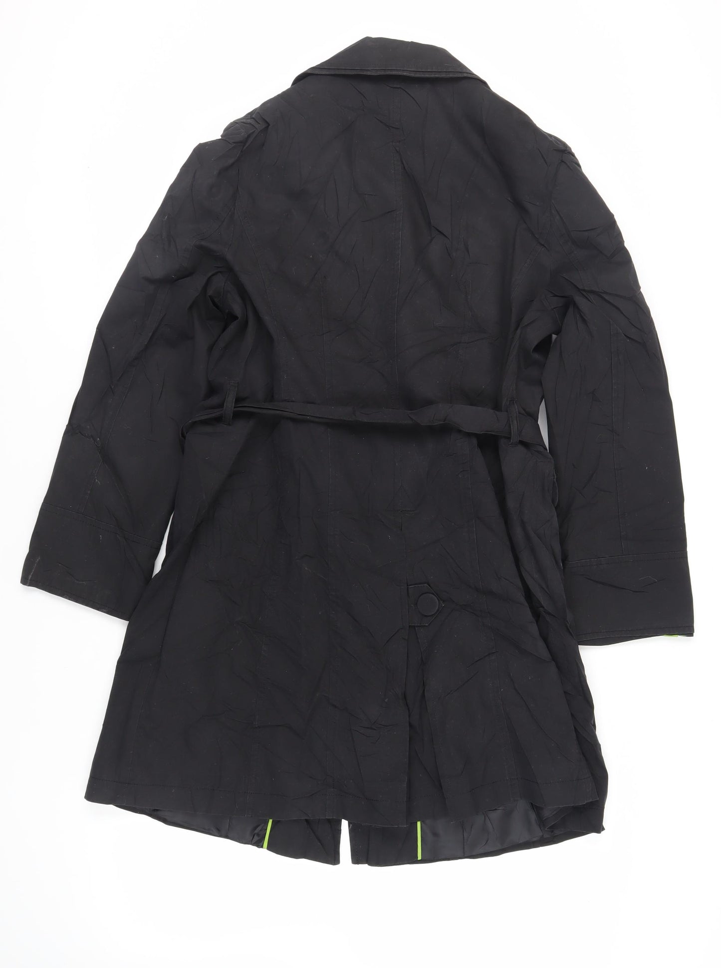 Per Una Womens Black Trench Coat Coat Size 16 Button