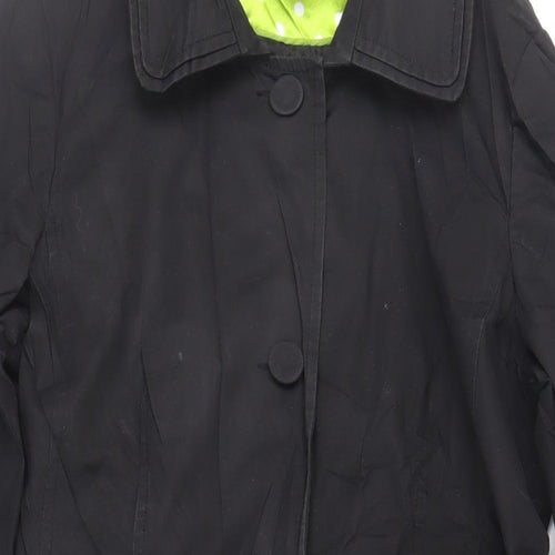 Per Una Womens Black Trench Coat Coat Size 16 Button