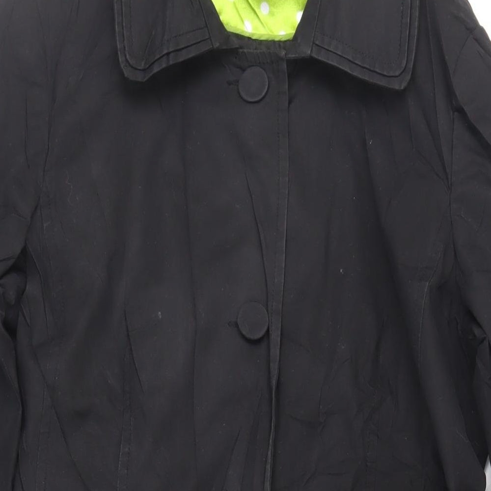 Per Una Womens Black Trench Coat Coat Size 16 Button