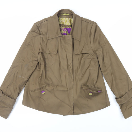 NEXT Womens Brown Jacket Size 8 Snap