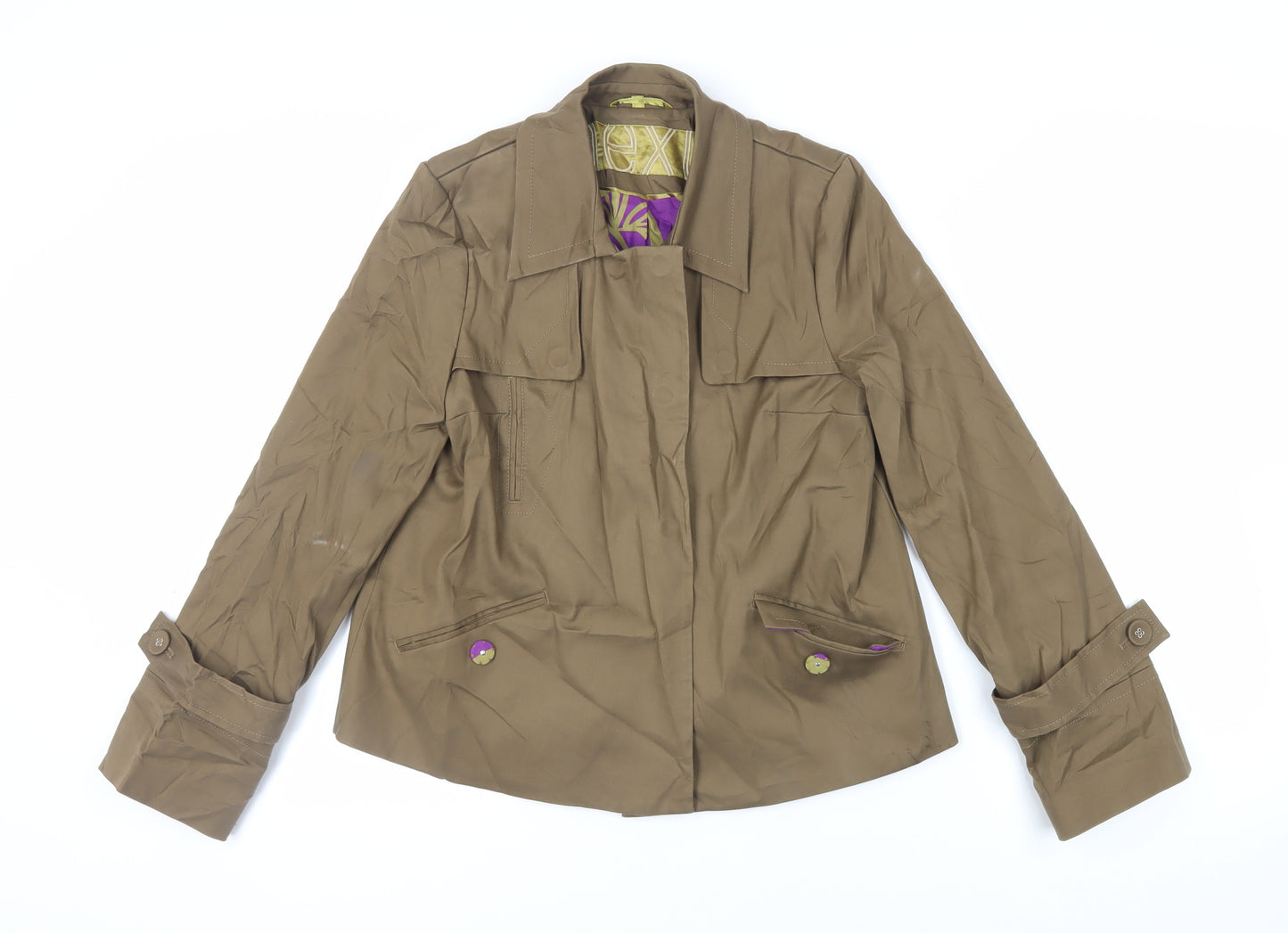 NEXT Womens Brown Jacket Size 8 Snap