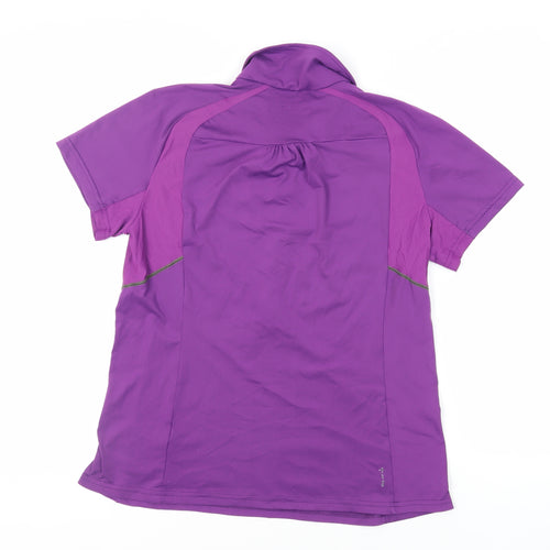 Quechua Womens Purple Polyester Pullover Polo Size XL Collared Zip - Logo