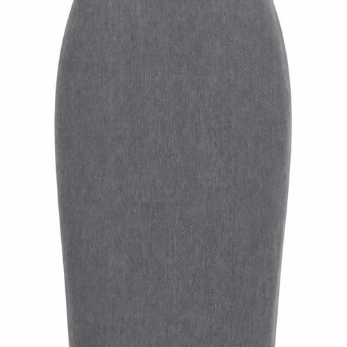 St Michael Womens Grey Herringbone Polyester Straight & Pencil Skirt Size 12 Zip - Vintage
