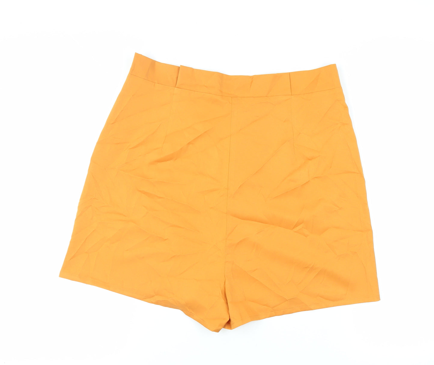 Fashion Union Womens Orange Polyester Paperbag Shorts Size 16 L3 in Regular Zip