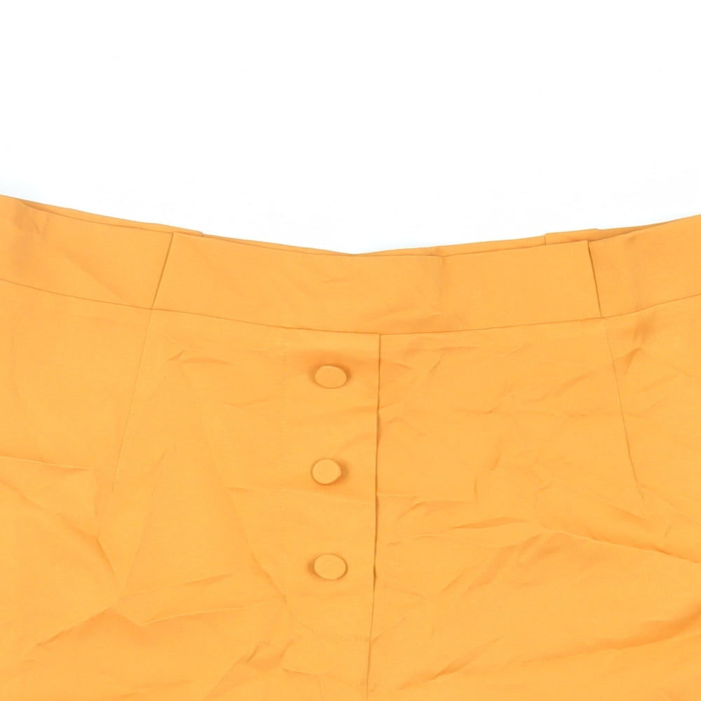 Fashion Union Womens Orange Polyester Paperbag Shorts Size 16 L3 in Regular Zip