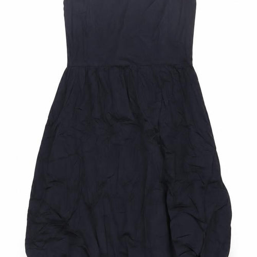 Jenerous Womens Black Cotton Skater Dress Size 16 Off the Shoulder Zip - Strapless