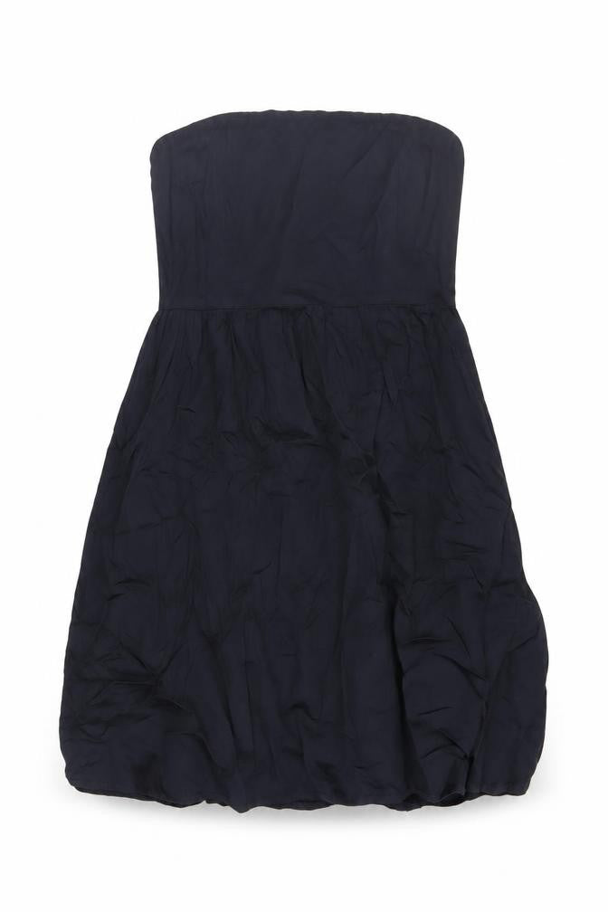 Jenerous Womens Black Cotton Skater Dress Size 16 Off the Shoulder Zip - Strapless