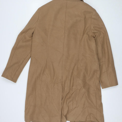 Marks and Spencer Womens Brown Overcoat Coat Size 16 Snap
