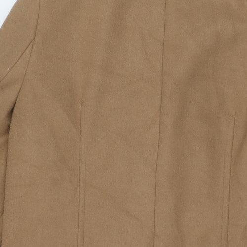Marks and Spencer Womens Brown Overcoat Coat Size 16 Snap