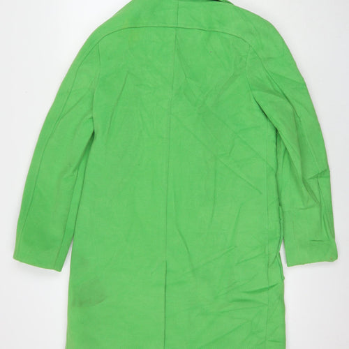 Marks and Spencer Womens Green Overcoat Coat Size 8 Button