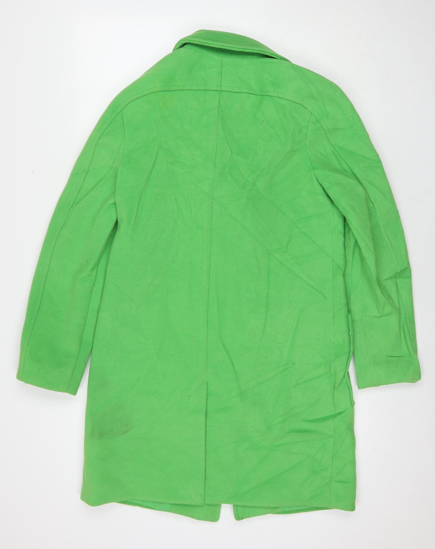 Marks and Spencer Womens Green Overcoat Coat Size 8 Button