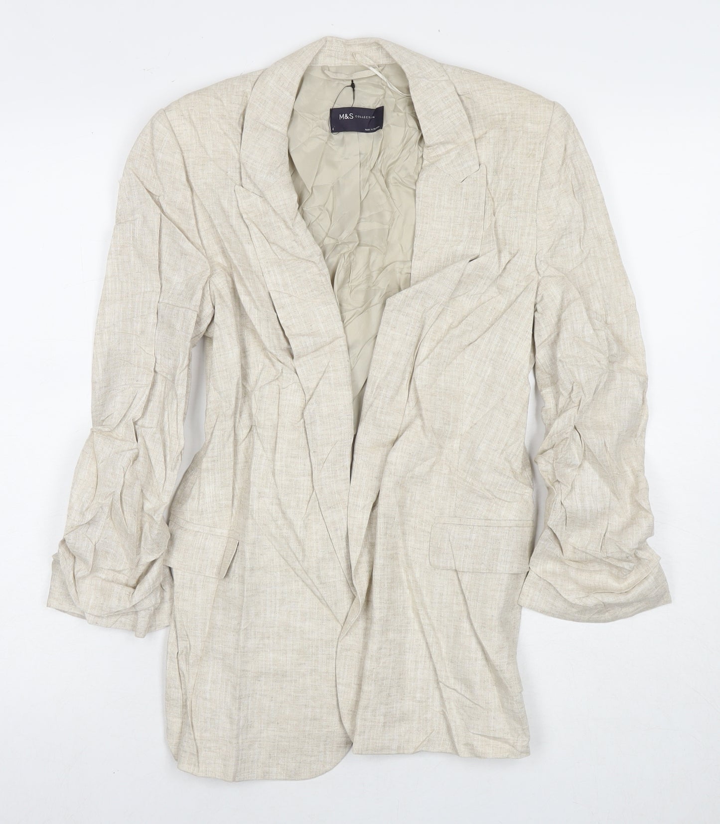 Marks and Spencer Womens Beige Jacket Blazer Size 6