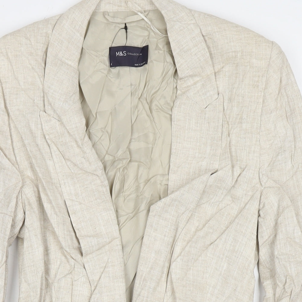Marks and Spencer Womens Beige Jacket Blazer Size 6